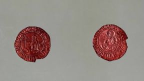 Aspro. Recto e verso di una moneta coniata a Rodi.De Agostini Picture Library