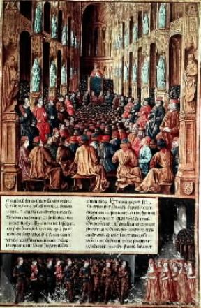 Crociata. Urbano II annuncia la prima crociata; miniatura del sec. XV (Parigi, BibliothÃ¨que Nationale).De Agostini Picture Library
