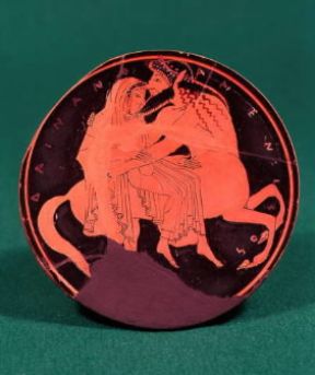 Pittore di Ambrosios. Coppa con la raffigurazione di Nesso e Deianira (Londra, British Museum).Londra, British Museum