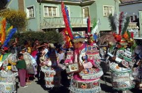 Bolivia . Festa folcloristica degli Indios Quechua a La Paz.De Agostini Picture Library/G.Pecorari