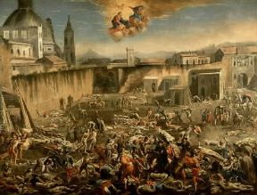 Peste. La peste a Napoli nel 1656 di D. Gargiulo (Napoli, Museo S. Martino).De Agostini Picture Library/A. Dagli Orti