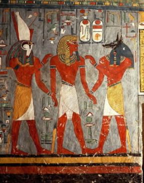 Ramesse I. Particolare di una pittura paretale della tomba di Ramesse I a Tebe.De Agostini Picture Library/G. Dagli Orti