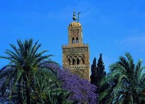 Marrakech. Il minareto della moschea di Kutubiyya, costruita nel 1140.De Agostini Picture Library/E. Turri
