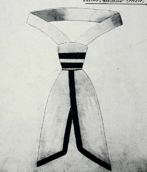 Cravatta annodata a cappio disegnata da R. Sayle.De Agostini Picture Library