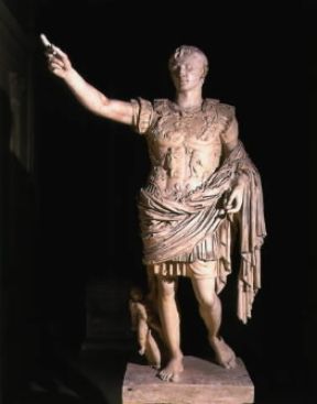 Gaio Giulio Cesare Ottaviano Augusto. Statua dell'imperatore detta di Prima Porta (Roma, Musei Vaticani).De Agostini Picture Library