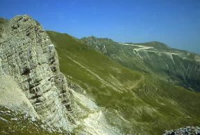 Monti Sibillini . Veduta del gruppo montuoso nell'Appennino Centrale.De Agostini Picture Library/A. De Gregorio