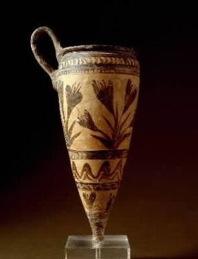Arte cicladica. RhytÃ³n conico proveniente da Thera (1600-1500 a. C.; Atene, Museo Nazionale).De Agostini Picture Library/G. Nimatallah