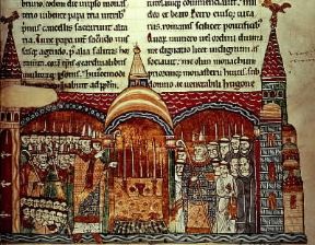 Consacrazione. Papa Urbano II consacra l'abbazia di Cluny.Parigi, BibliothÃ¨que Nationale
