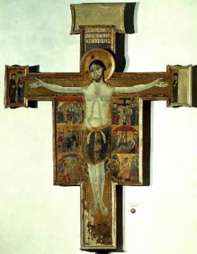 Crocifissione. Dipinto su tavola di scuola pisana del sec. XII (Firenze, Uffizi).De Agostini Picture Library / G. Nimatallah