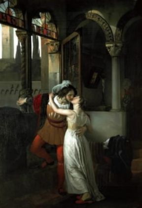 Francesco Hayez. Il bacio di Romeo e Giulietta (Tremezzo, villa Carlotta).De Agostini Picture Library / A. Dagli Orti