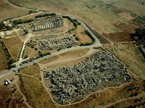 Selinunte . Veduta aerea dei resti dell'antica cittÃ  della Magna Grecia.De Agostini Picture Library/Pubbli Aer Foto