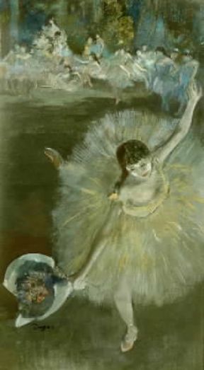 Hilaire-Germain-Edgar Degas . Ballerina con mazzo di fiori (Parigi, MusÃ©e d'Orsay).De Agostini Picture Library/G. Dagli Orti