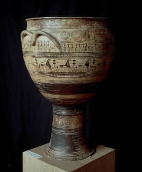 Ceramica del DÃ¬pylon . Cratere del sec. VIII a. C. (Atene, Museo Archeologico Nazionale).De Agostini Picture Library/G. Nimatallah