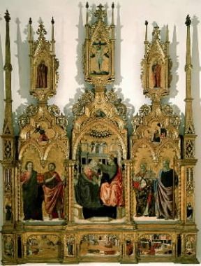 Agnolo e Bartolomeo Degli Erri . Trittico con l'Incoronazione della Vergine (1462-66, Modena, Galleria Estense).De Agostini Picture Library/A. De Gregorio