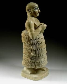 Siria . Statua di orante proveniente da Mari (III millennio; Damasco, Museo Archeologico).De Agostini Picture Library/A. Dagli Orti