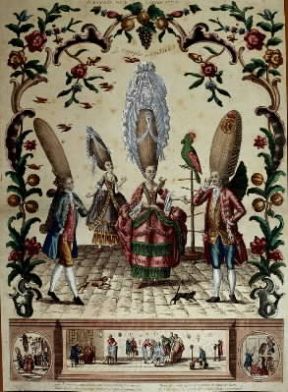 Caricatura. Il trionfo del ridicolo, incisione di Basset per l'almanacco del 1773 (Parigi, MusÃ©e Carnavalet).De Agostini Picture Library/G. Dagli Orti