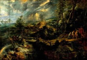 Pieter Paul Rubens. Paesaggio nella tempesta (Vienna, Kunsthistorisches Museum).De Agostini Picture Library / G. Nimatallah