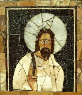 Cristo raffigurato in un antico intarsio di marmi (Ostia, Museo).De Agostini Picture Library / G. Nimatallah