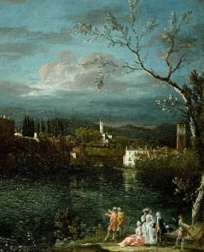 Bernardo Bellotto, detto il Canaletto . Particolare della Veduta di Vaprio d'Adda (1744, New York, Metropolitan Museum).De Agostini Picture Library/A. Dagli Orti