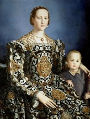 Eleonora di Toledo con il figlio in un ritratto di Agnolo Bronzino (Firenze, Uffizi).De Agostini Picture Library/A. Dagli Orti
