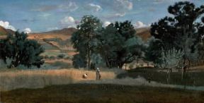Paesaggio . Campo di grano nel Morvan di C. Corot (Lione, MusÃ©e des Beaux Arts).Lione, MusÃ©e des Beaux Arts