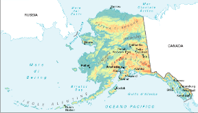 Alaska. Cartina geografica.