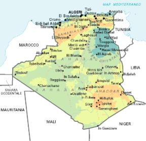 Algeria. Cartina geografica.