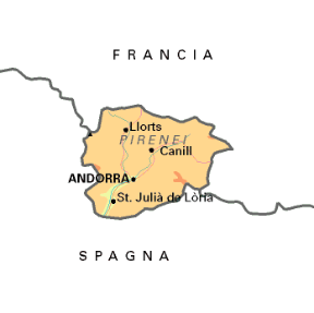Andorra. Cartina geografica.
