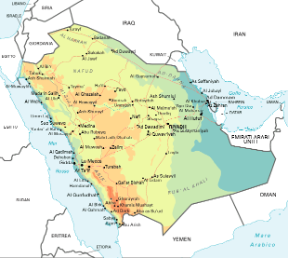 Arabia Saudita. Cartina geografica.