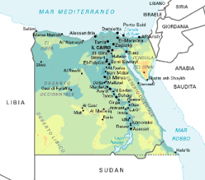 Egitto. Cartina geografica.