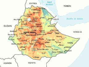 Etiopia. Cartina geografica.