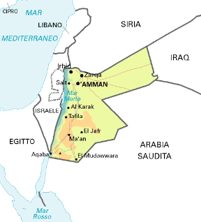 Giordania. Cartina geografica.