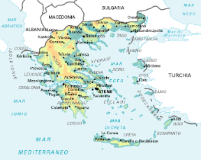 Grecia. Cartina geografica.