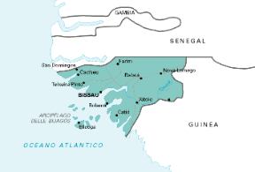 Guinea-Bissau. Cartina geografica.