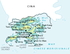 Hong Kong. Cartina geografica.