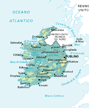 Irlanda. Cartina geografica.
