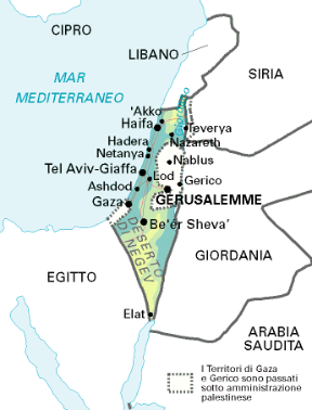 Israele. Cartina geografica.