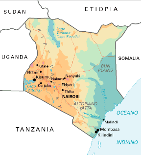 Kenya. Cartina geografica.