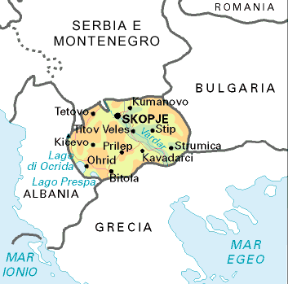 Macedonia. Cartina geografica.