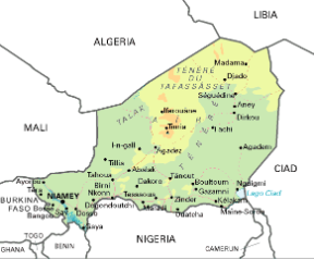 Niger. Cartina geografica.