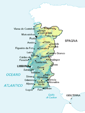 Portogallo. Cartina geografica.