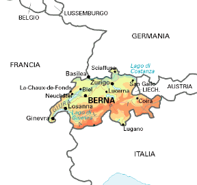 Svizzera. Cartina geografica.