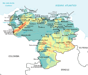 Venezuela. Cartina geografica.