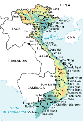 Viet Nam. Cartina geografica.