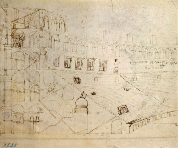 Colosseo, illustrazione di Antonio da Sangallo il Giovane Antonio da Sangallo il Giovane (1484-1546), Colosseo. Disegno, sezione. 