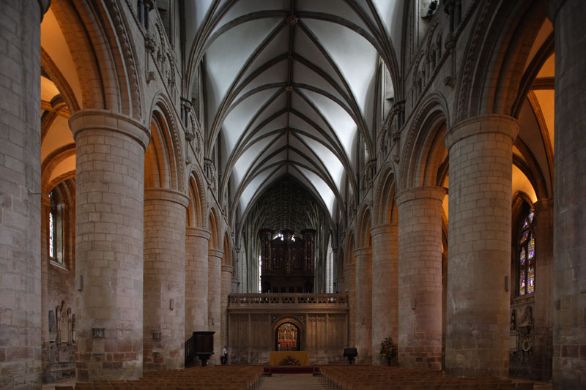 Chiostro della Cattedrale di Gloucester Il chiostro della Cattedrale di Gloucester è stato scelto come set per i corridoi della scuola di magia di Hogwarts.
© De Agostini Picture Library.