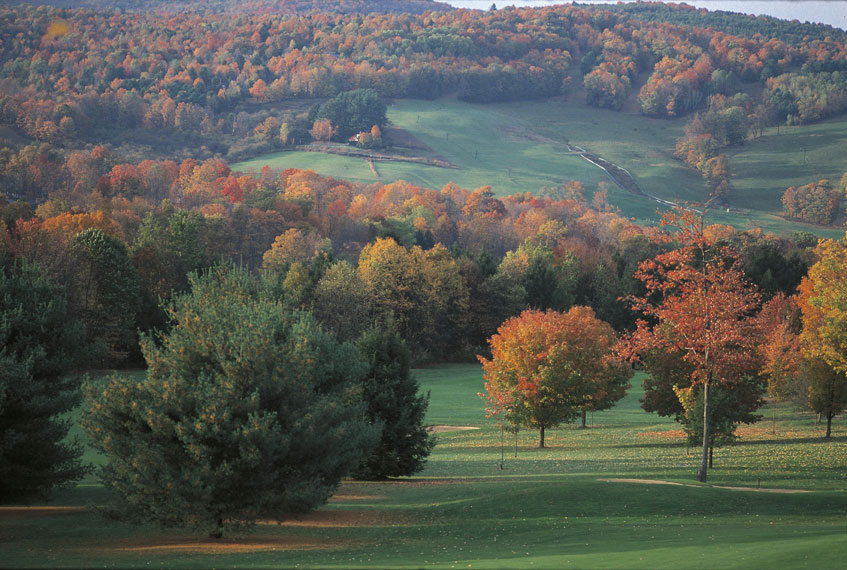 Campo da golf in autunno, Vermont, Campo da golf in autunno, Vermont, Stati Uniti.
© De Agostini Picture Library.