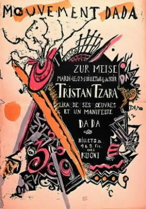 Dada. Manifesto di Tristan Tzara per una riunione dadaista.De Agostini Picture Library /