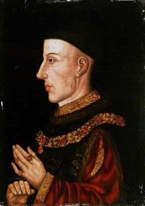 Enrico V in un ritratto anonimo del sec. XV (Londra, National Portrait Gallery).Londra, National Portrait Gallery