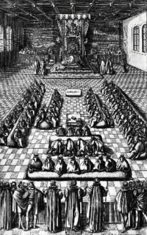 Gran Bretagna. Elisabetta I presenzia a una riunione del Parlamento.De Agostini Picture Library